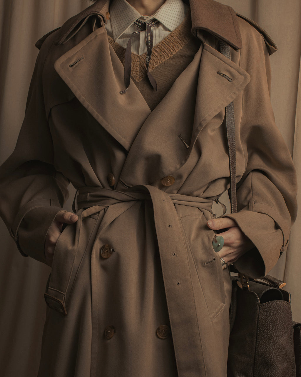 -SPECIAL- "Burberrys" 90's Collar switching two-tone trench coat