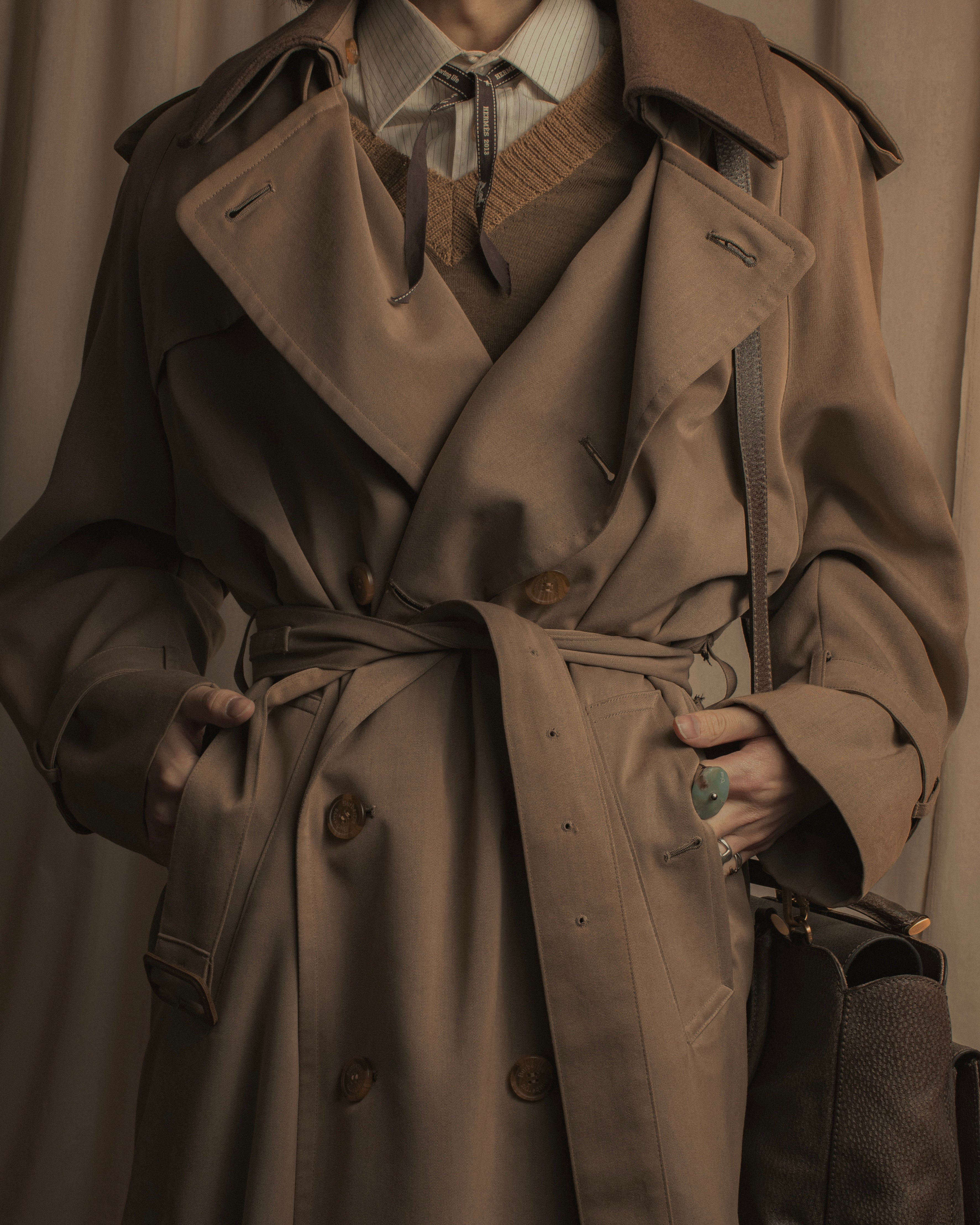 -SPECIAL- "Burberrys" 90's Collar switching two-tone trench coat
