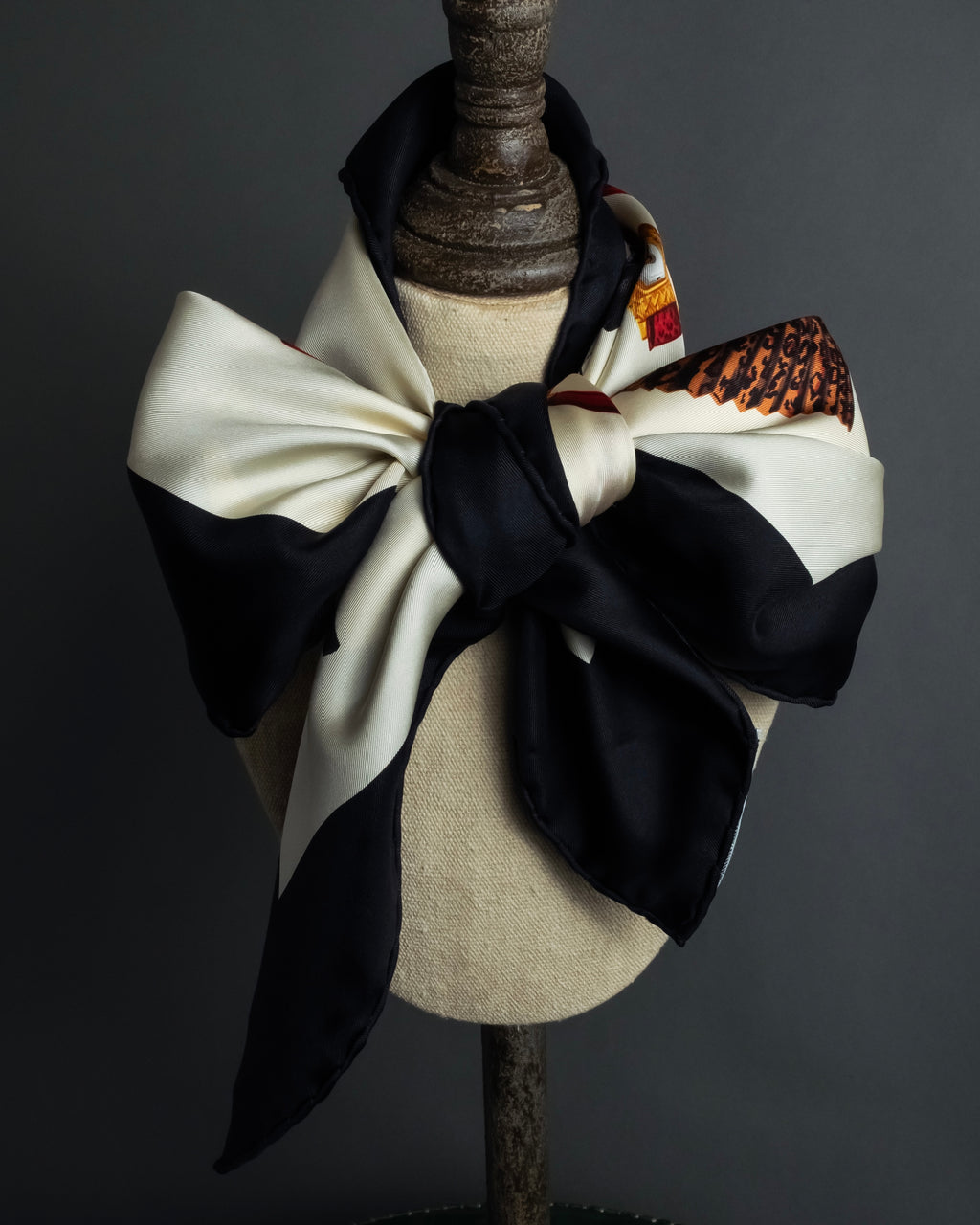 "Christian Dior" Parisian accessory motif silk scarf