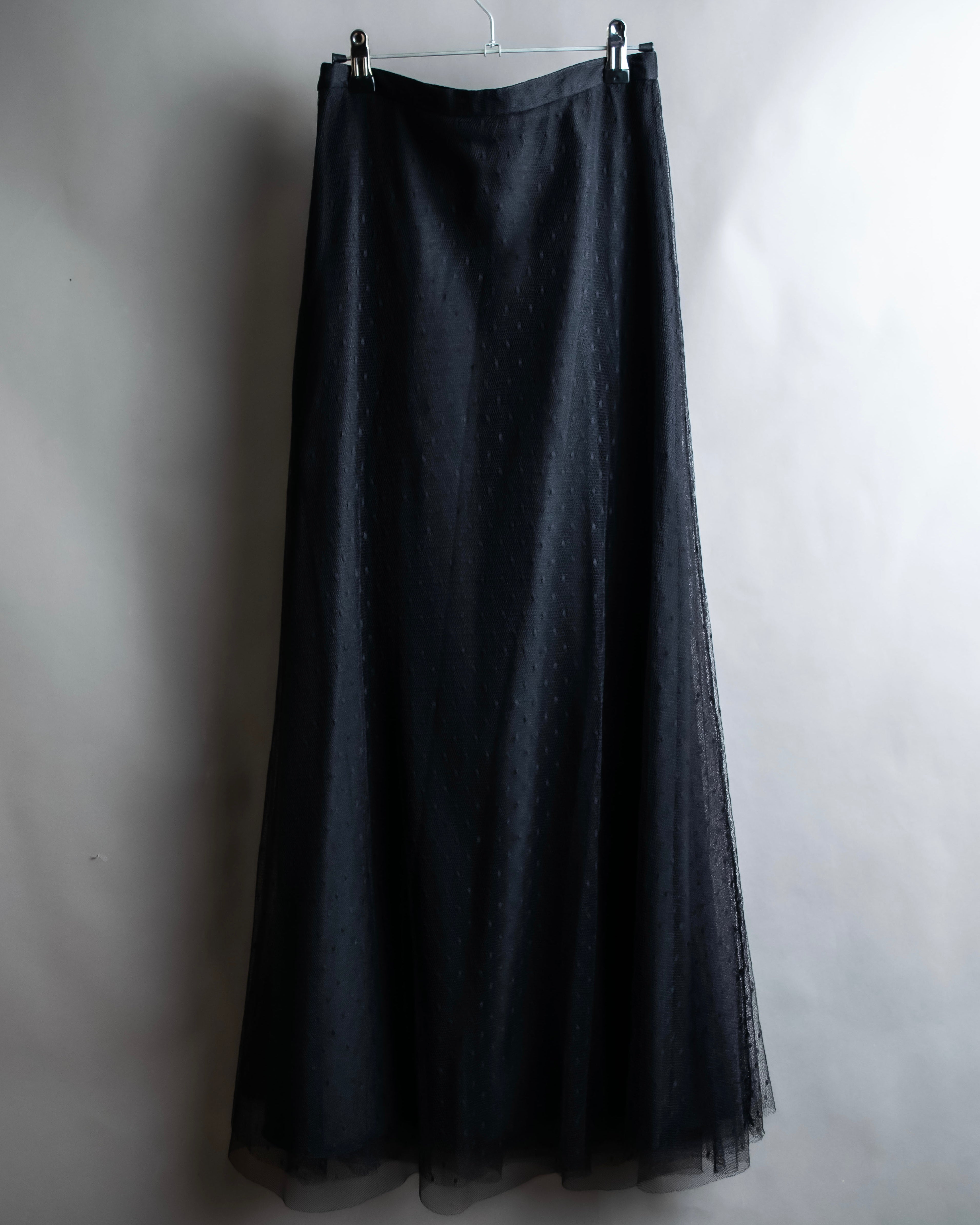 "RED VALENTINO" Polka dot pattern tulle flared skirt