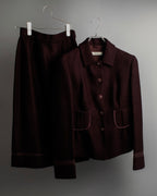 "PRADA" Piping design brushed skirt type set up