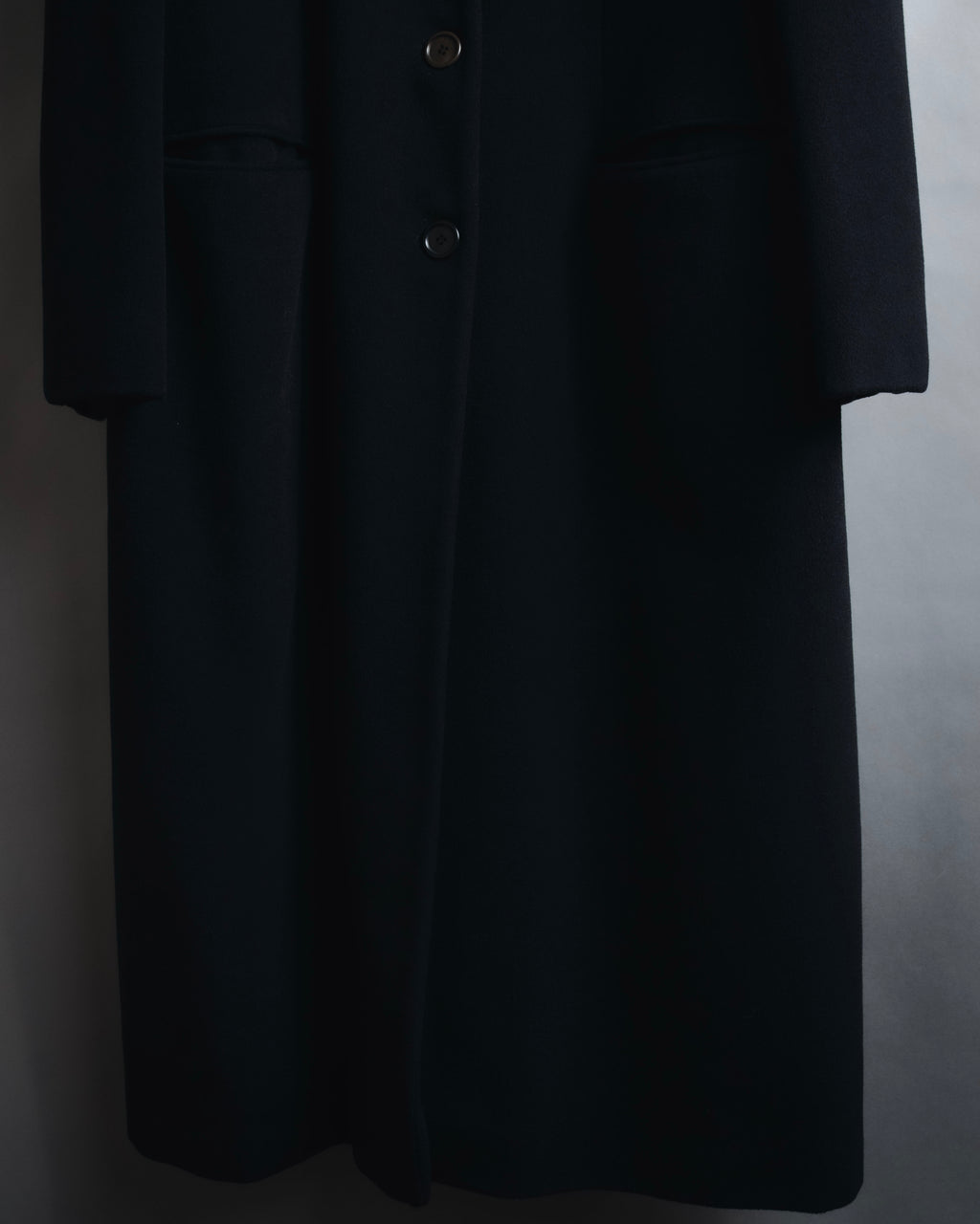 "GIORGIO ARMANI" 90’s Minimalist draped maxi long coat
