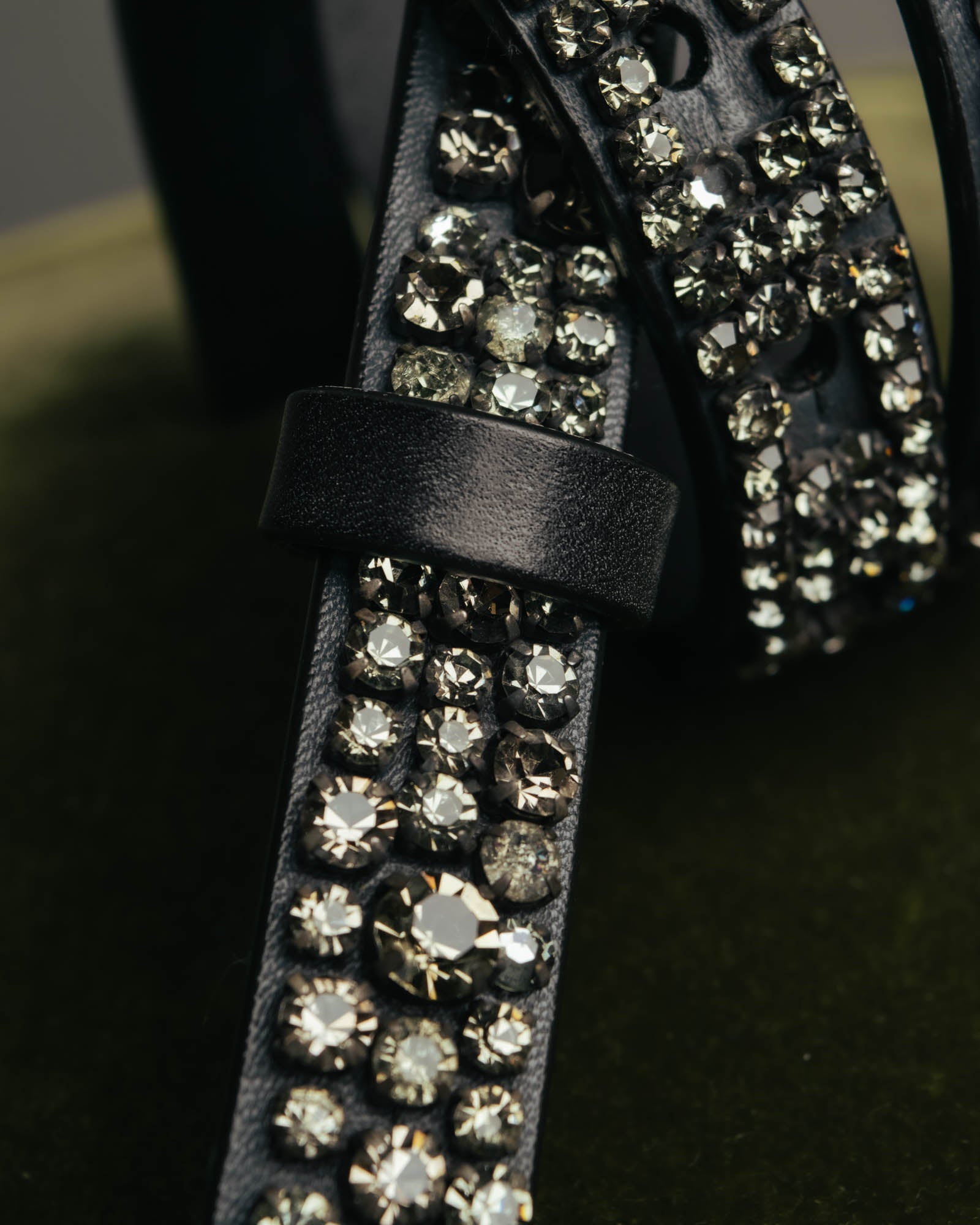 “CÉLINE” 2010 Crystal embellished leather belt
