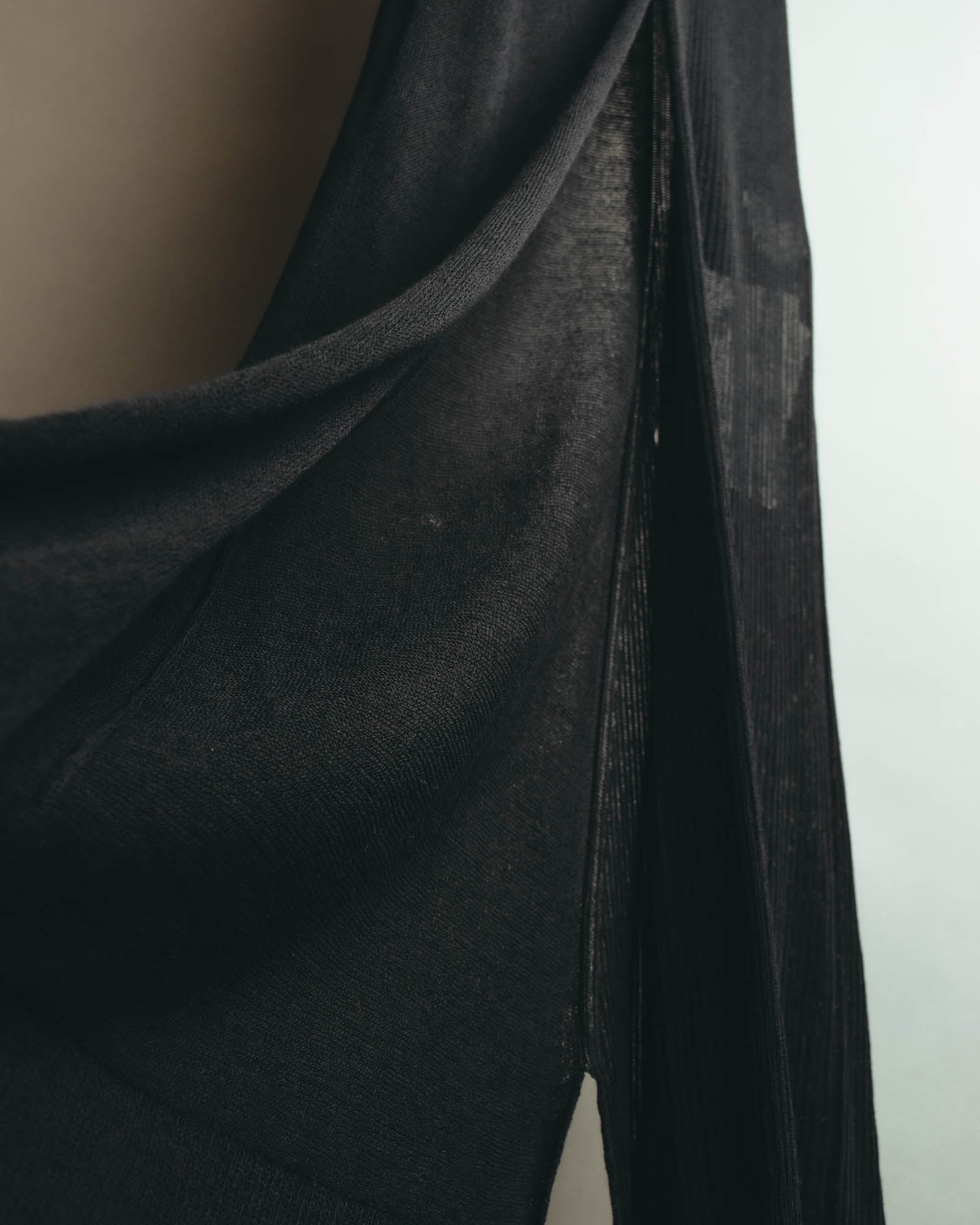 “Yohji Yamamoto” 2010’s sheer cotton ribbed long dress