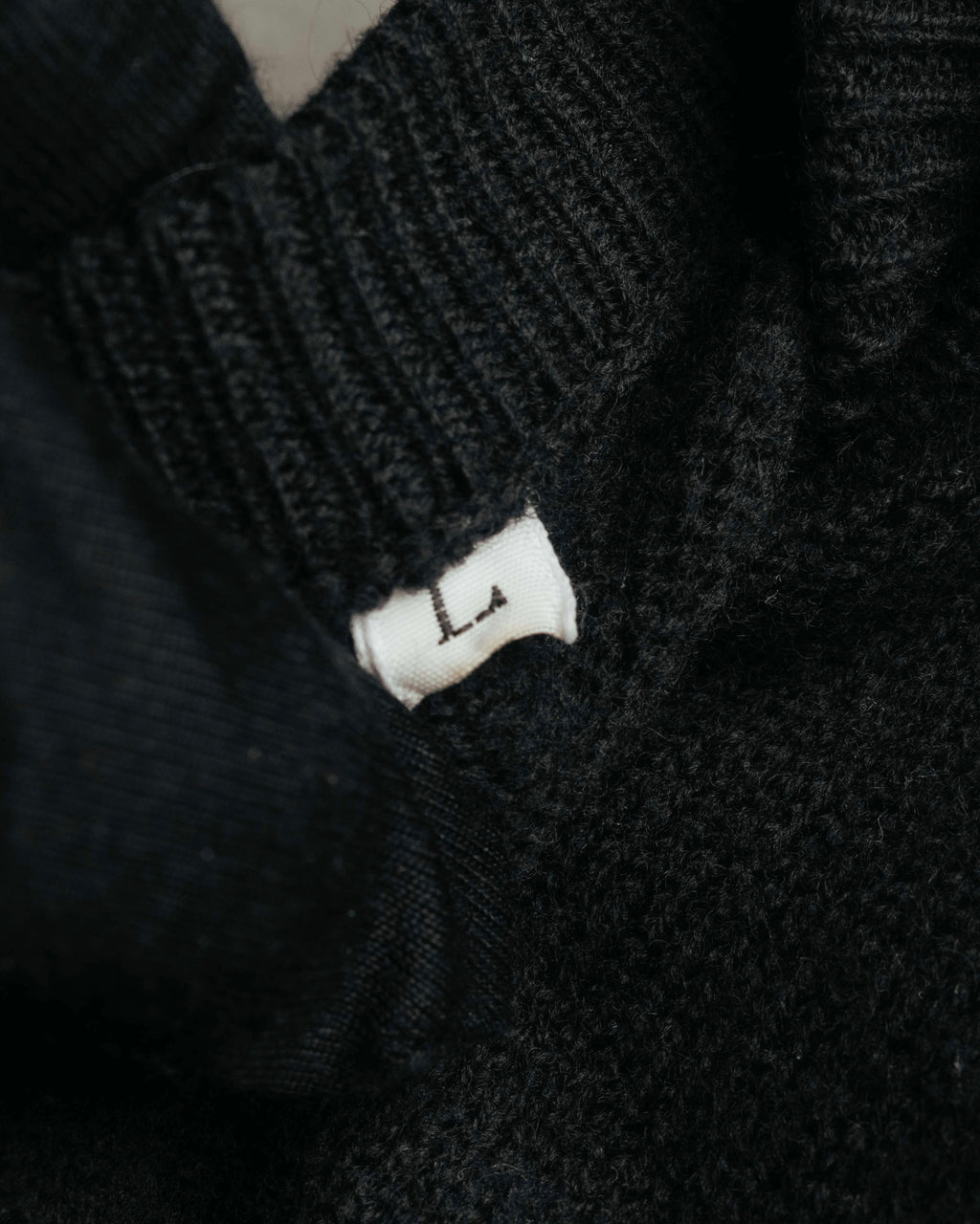 "Yves Saint Laurent" 80's-90's Minimal black wool v-neck sweater