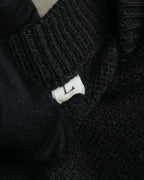 "Yves Saint Laurent" 80's-90's Minimal black wool v-neck sweater