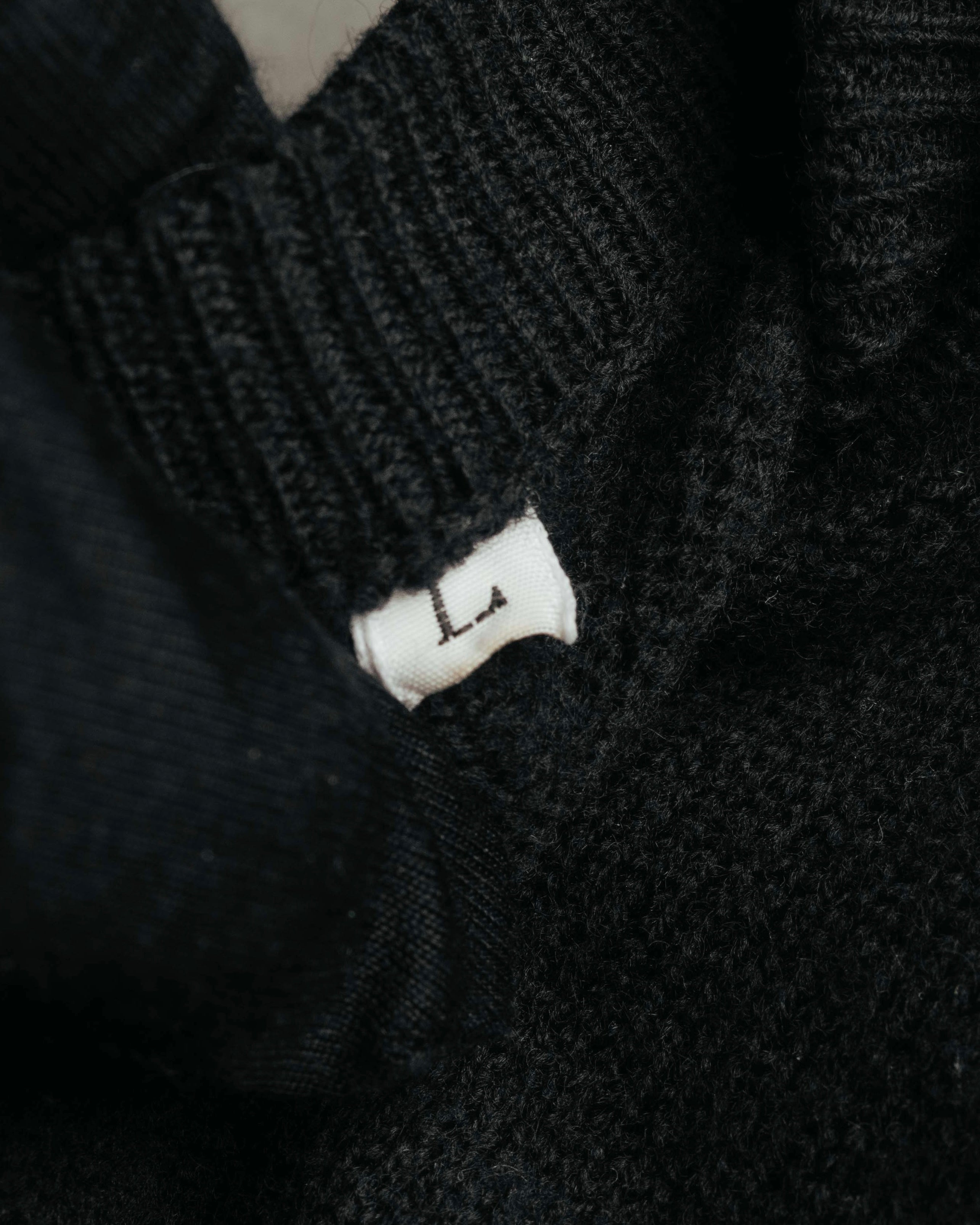 "Yves Saint Laurent" 80's-90's Minimal black wool v-neck sweater
