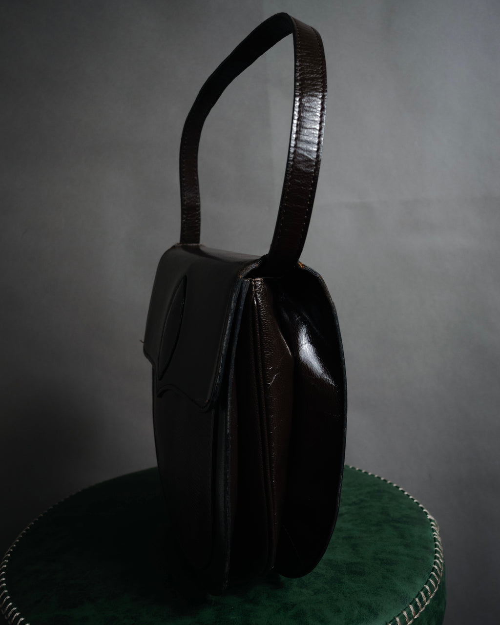 “Yves Saint Laurent” 80’s-90’s Cassandre embossed shoulder bag