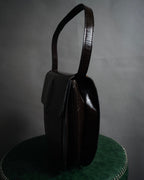 “Yves Saint Laurent” 80’s-90’s Cassandre embossed shoulder bag