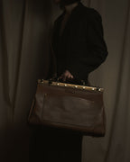 “HERZ” 2010年代-20年代 原创拿铁色皮革框架医生包