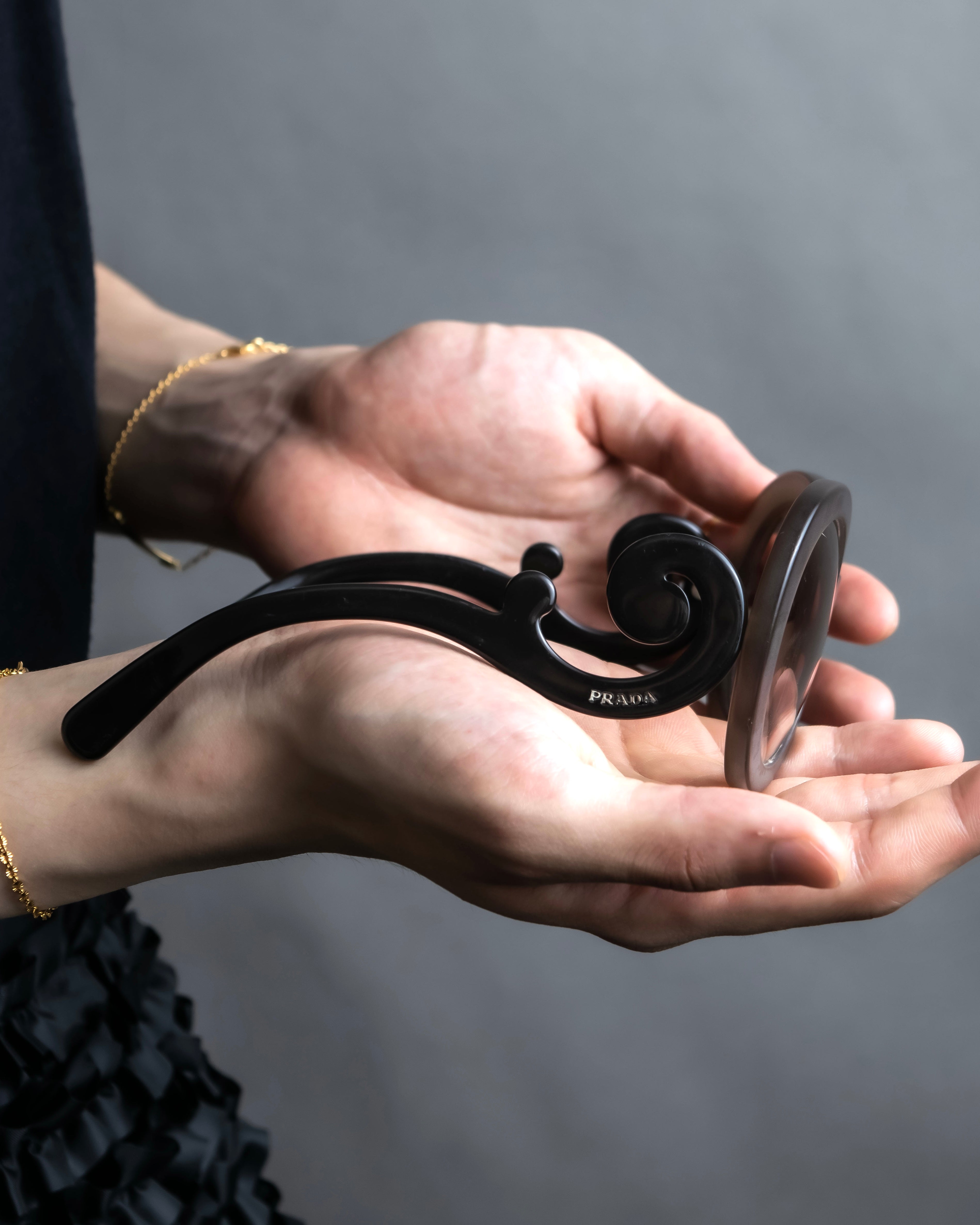 “PRADA” Minimalist Baroque black sunglasses