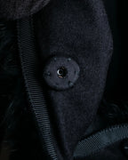 "Alexandar McQueen" Fur trimmed design shaped tailored jacket