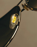 -SPECIAL- "Gucci" 00's Vintage aviator sunglasses with marina chain temples
