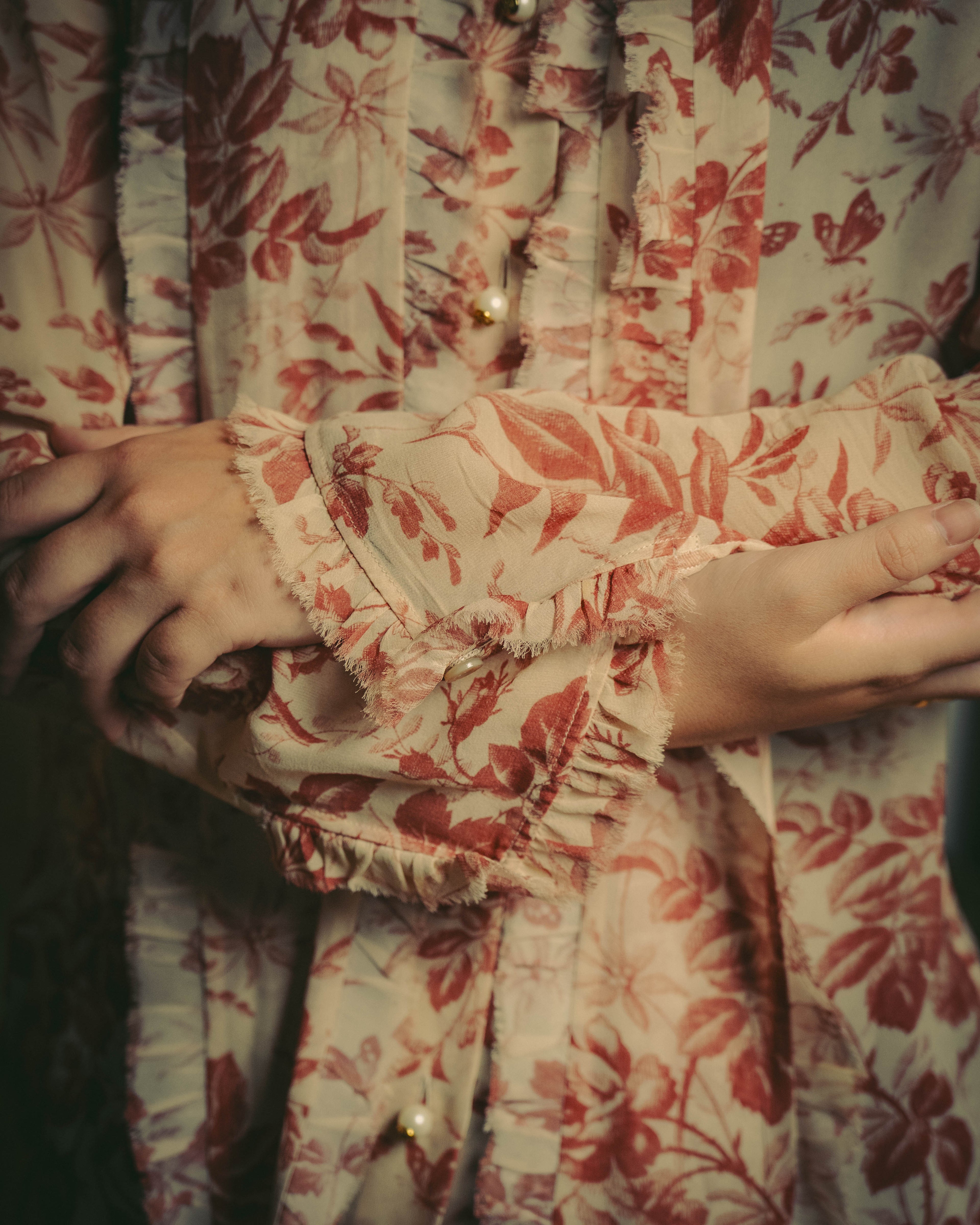 -SPECIAL- "GUCCI" 2010's-20's Romantic floral ruffle blouse