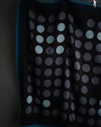 “HERMÈS” 10's-20's Polka dot wool silk fringed stole
