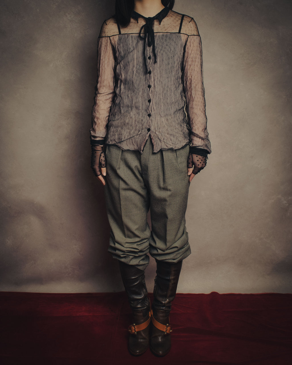 -SPECIAL- “CHANEL” 2014-2019 Sheer lace bow blouse