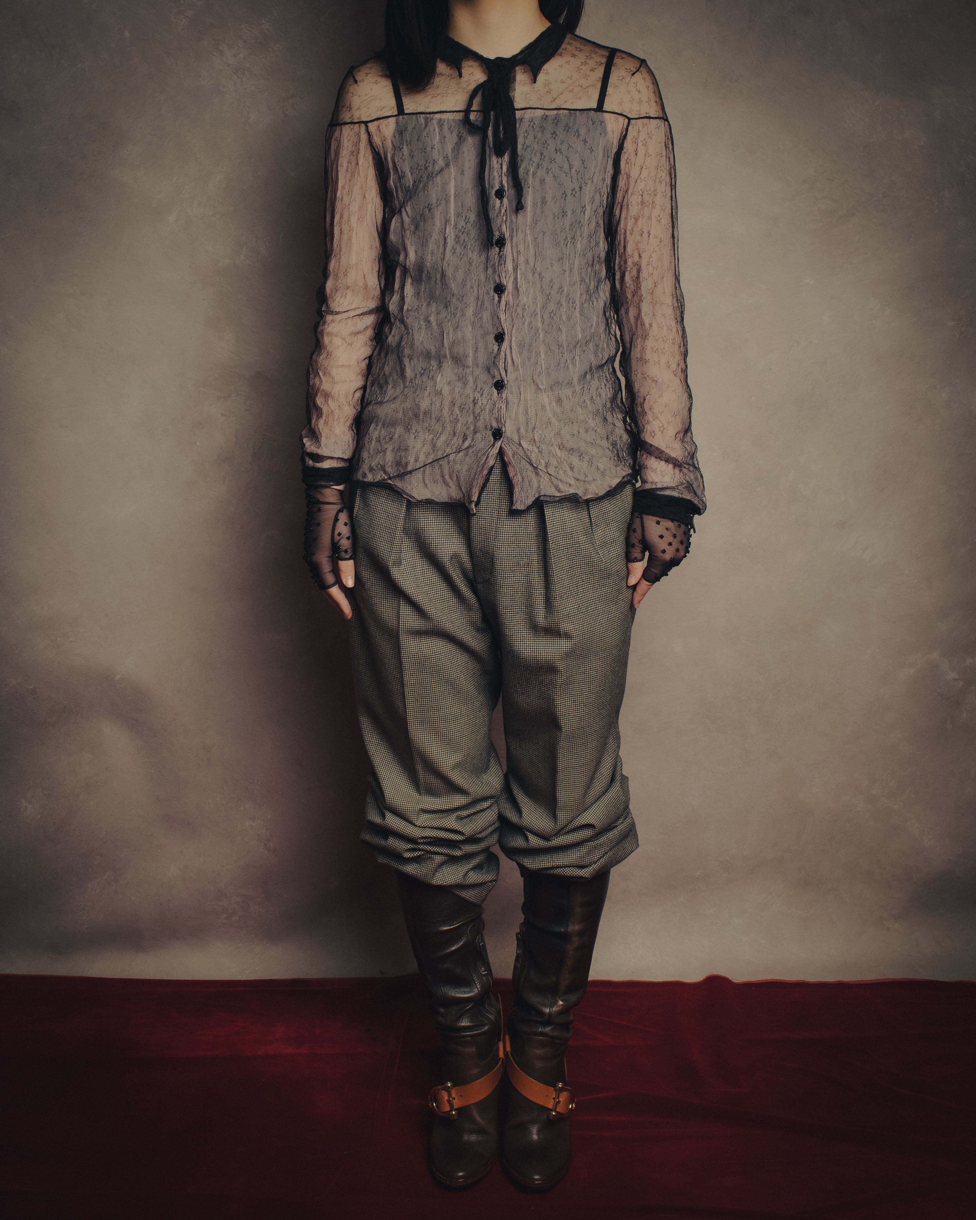 -SPECIAL- “CHANEL” 2014-2019 Sheer lace bow blouse