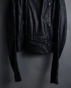 -SPECIAL- "Rick Owens" 15AW Beautiful wrinkles front zip leather jacket