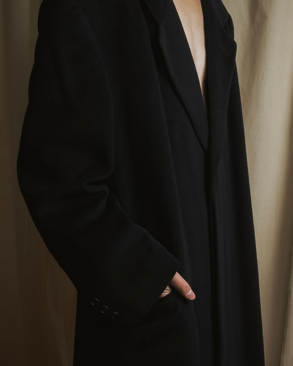 "VALENTINO GARAVANI UOMO" 80’s-90’s Cashmere blend tailored coat