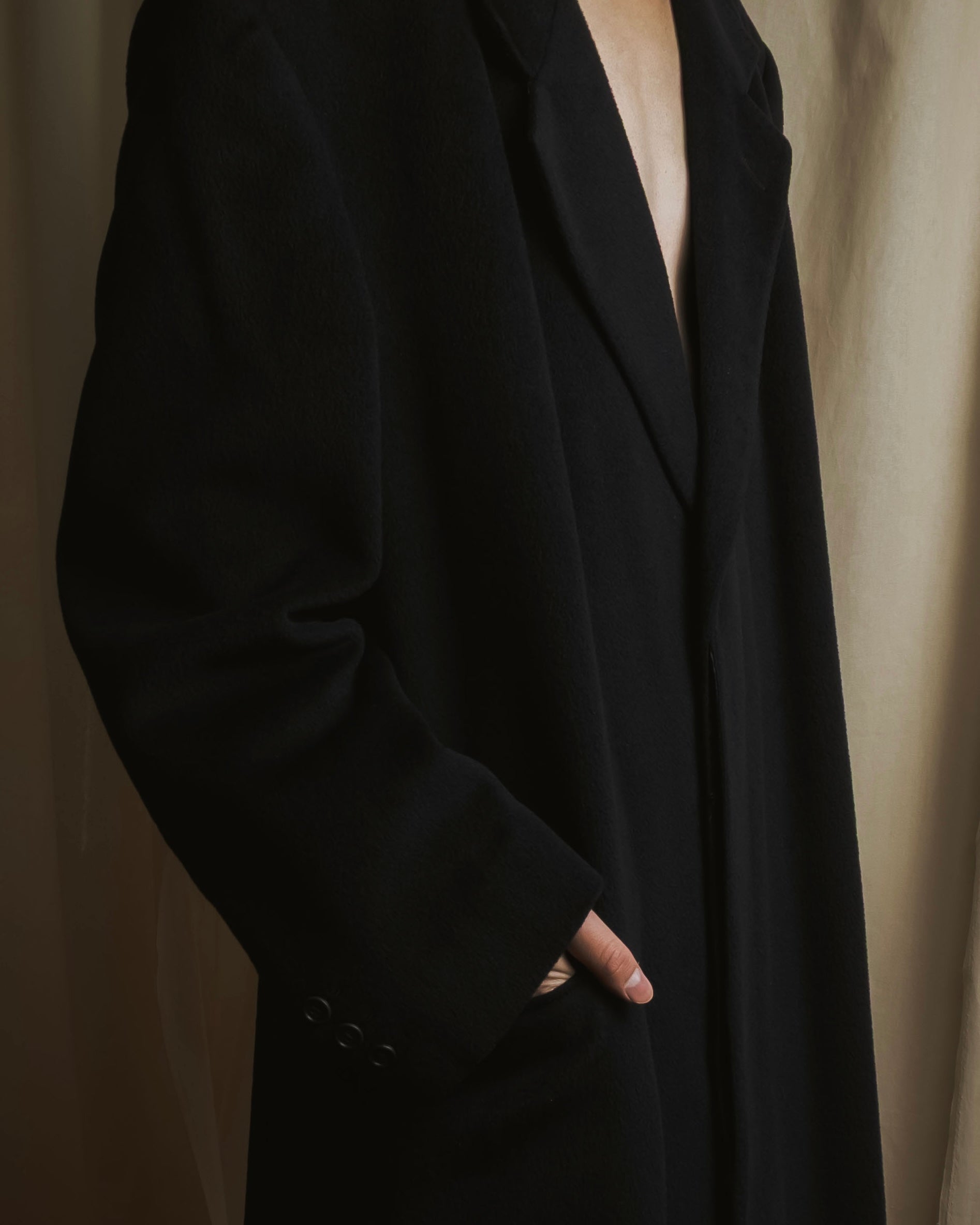 "VALENTINO GARAVANI UOMO" 80’s-90’s Cashmere blend tailored coat
