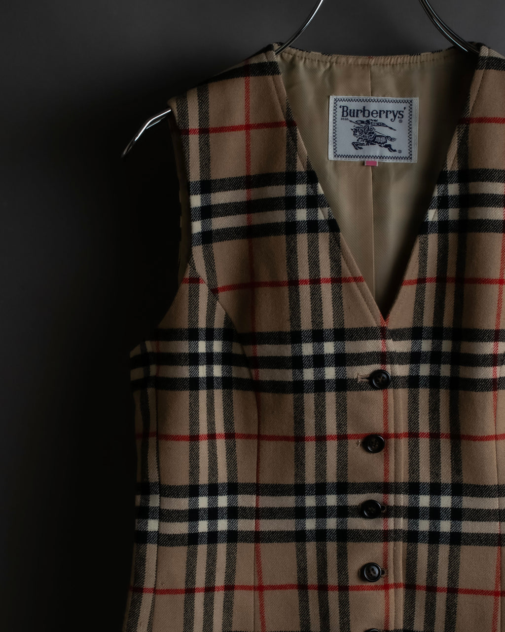 "BURBERRYS" Nova check pattern wool vest