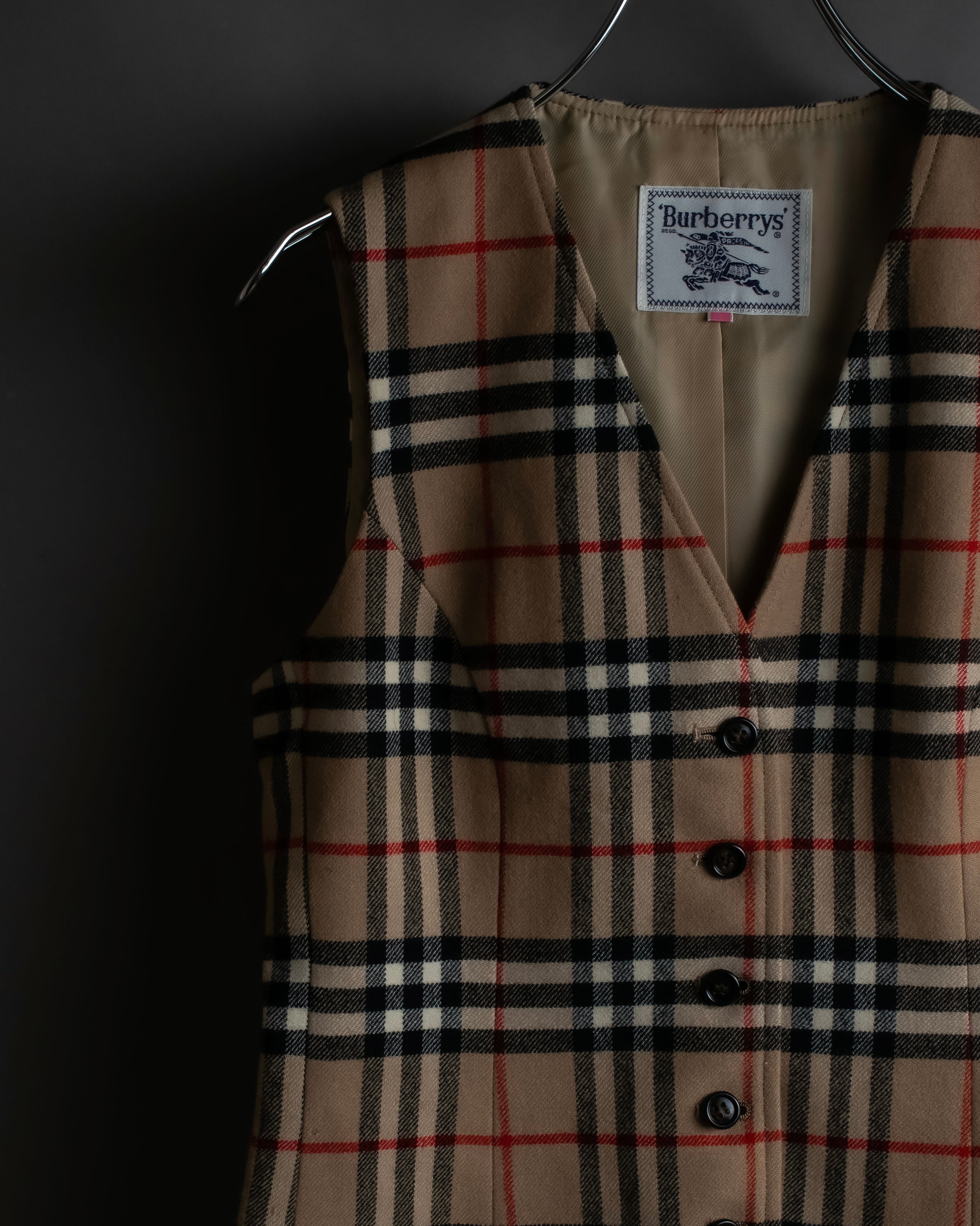 "BURBERRYS" Nova check pattern wool vest