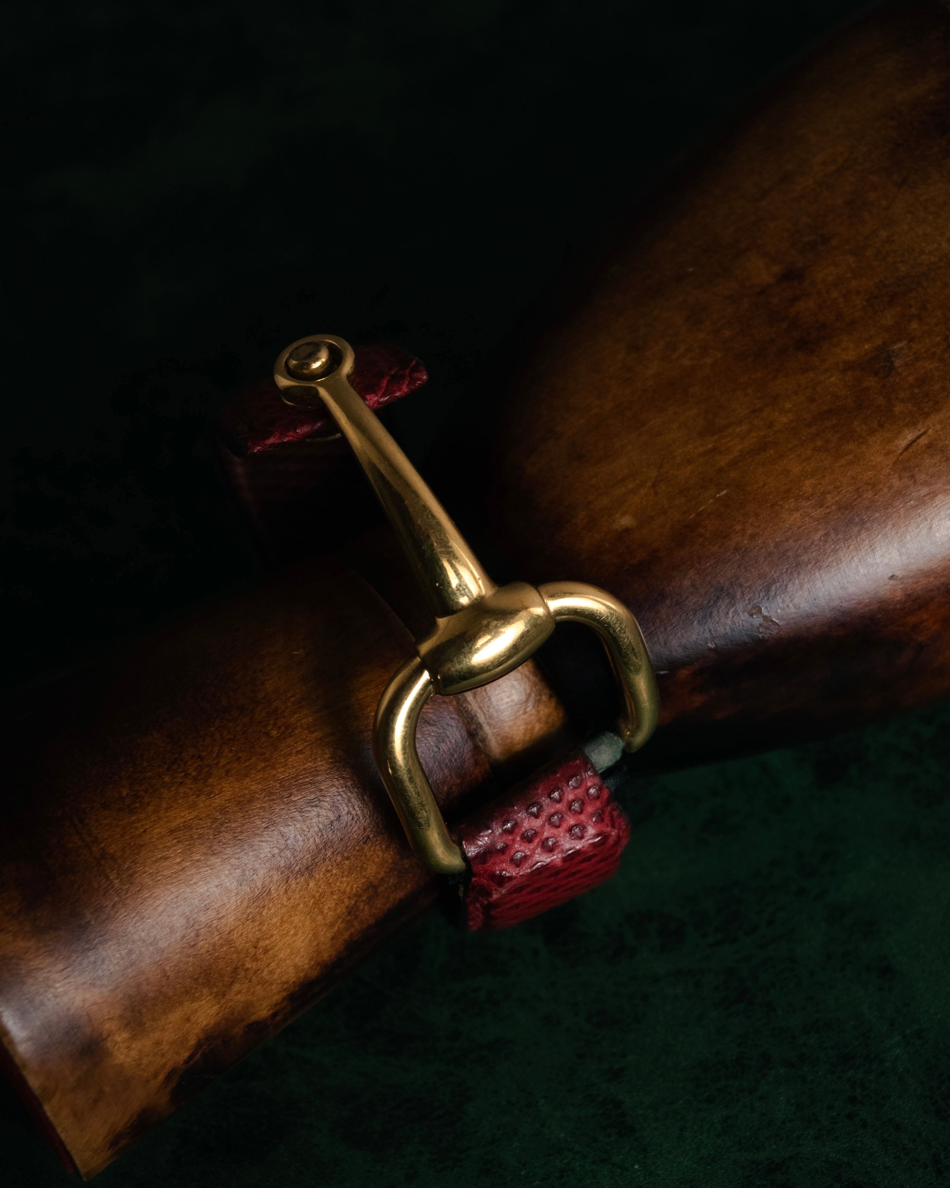 “GUCCI” 90’s-00’s Horsebit lizard leather bangle