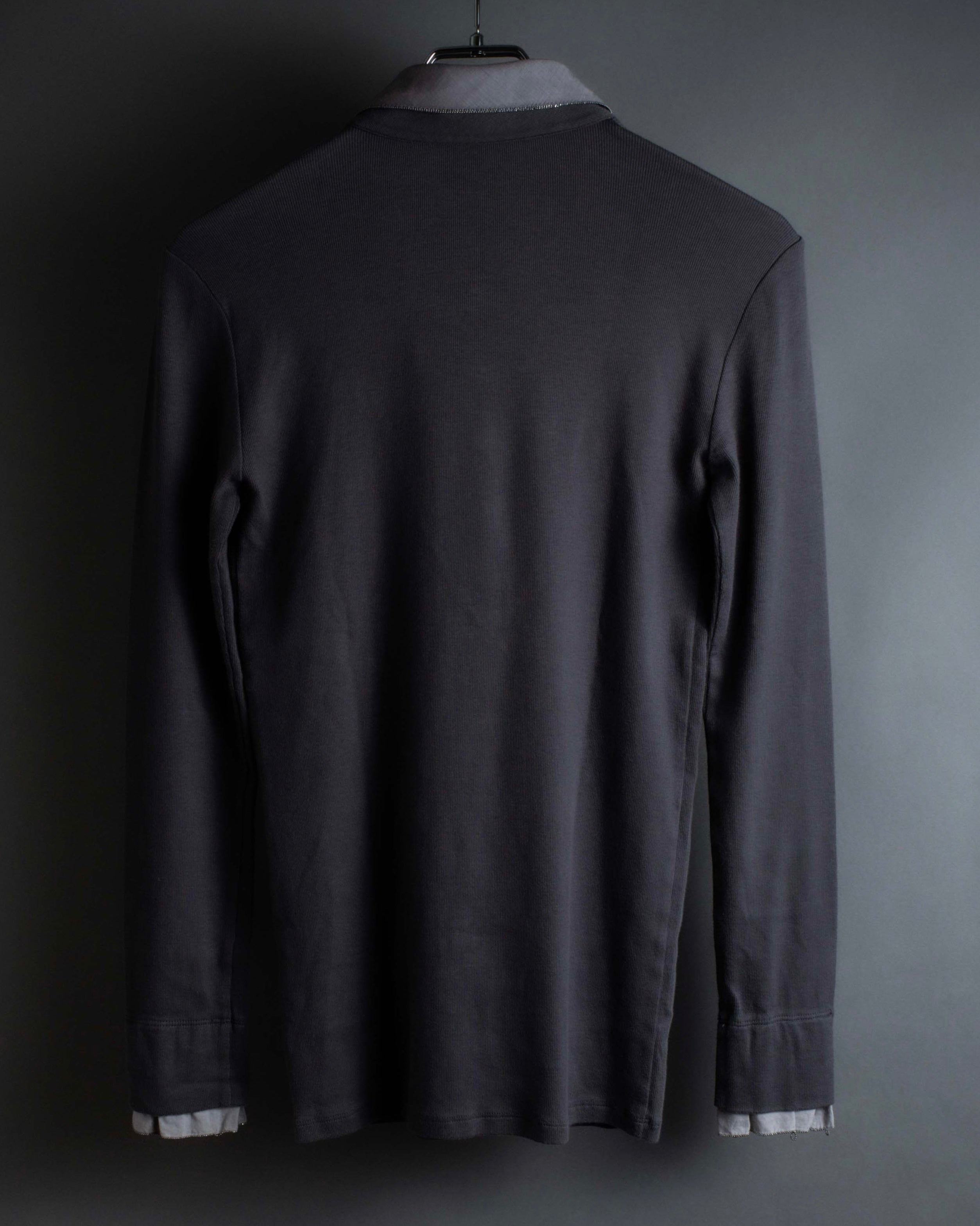 "BRUNELLO CUCINELLI" Layered shirt docking design knit pullover