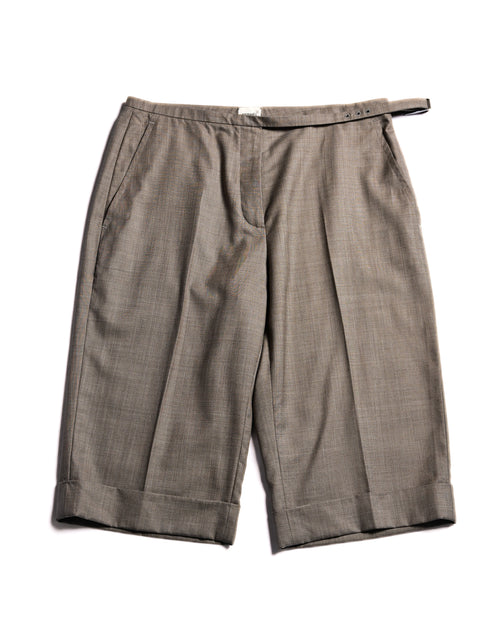 Hermes/ Silk Blended Waist Belt Shorts Brown
