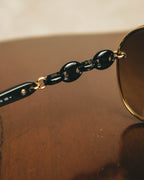 -SPECIAL- "Gucci" 00's Vintage aviator sunglasses with marina chain temples
