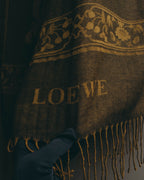 -SPECIAL- “LOEWE” 90’s-00’s Botanical anagram jacquard fringe stole
