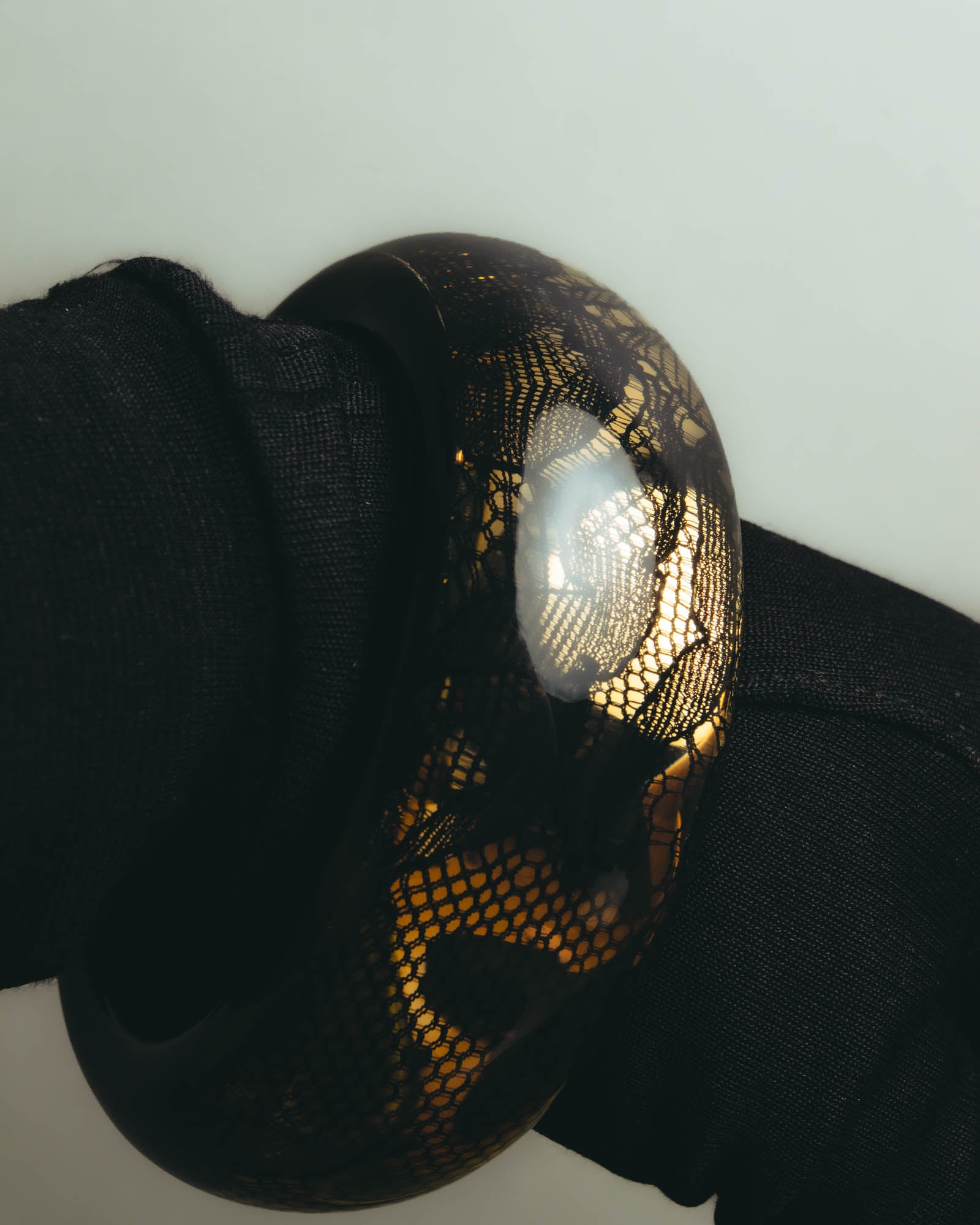 “Dior” 2002-2010 Lace embedded lucite bangle