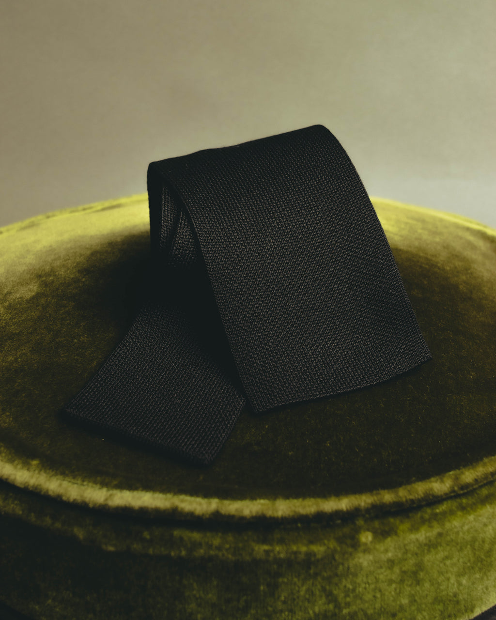 "Hermès" Black silk knit tie
