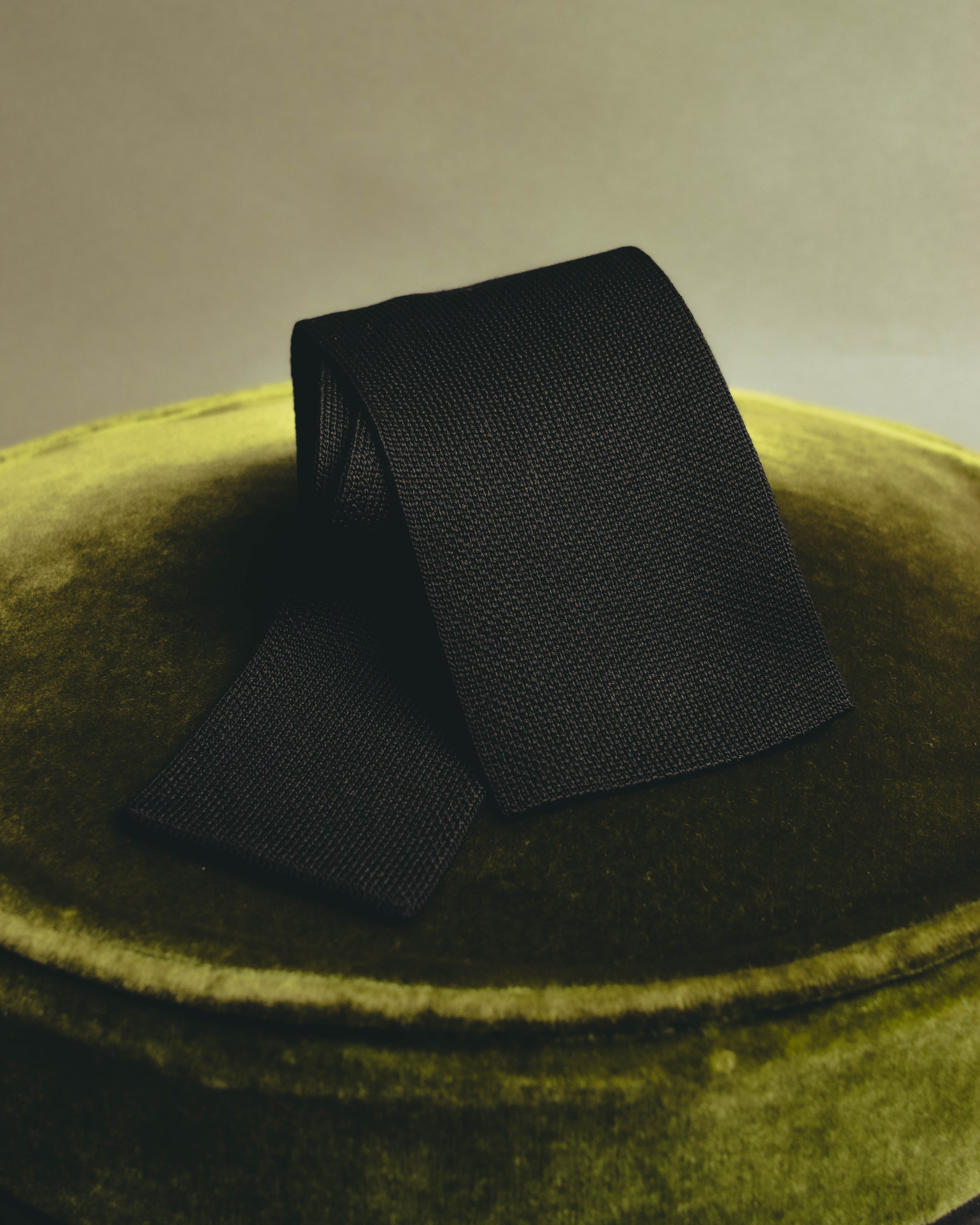 "Hermès" Black silk knit tie