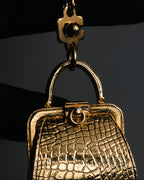 "Christian Dior" 80’s-90’s Miniature handbag motif gold charm