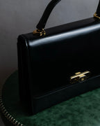 "Valentino Garavani" Logo turn lock parts design leather hand bag