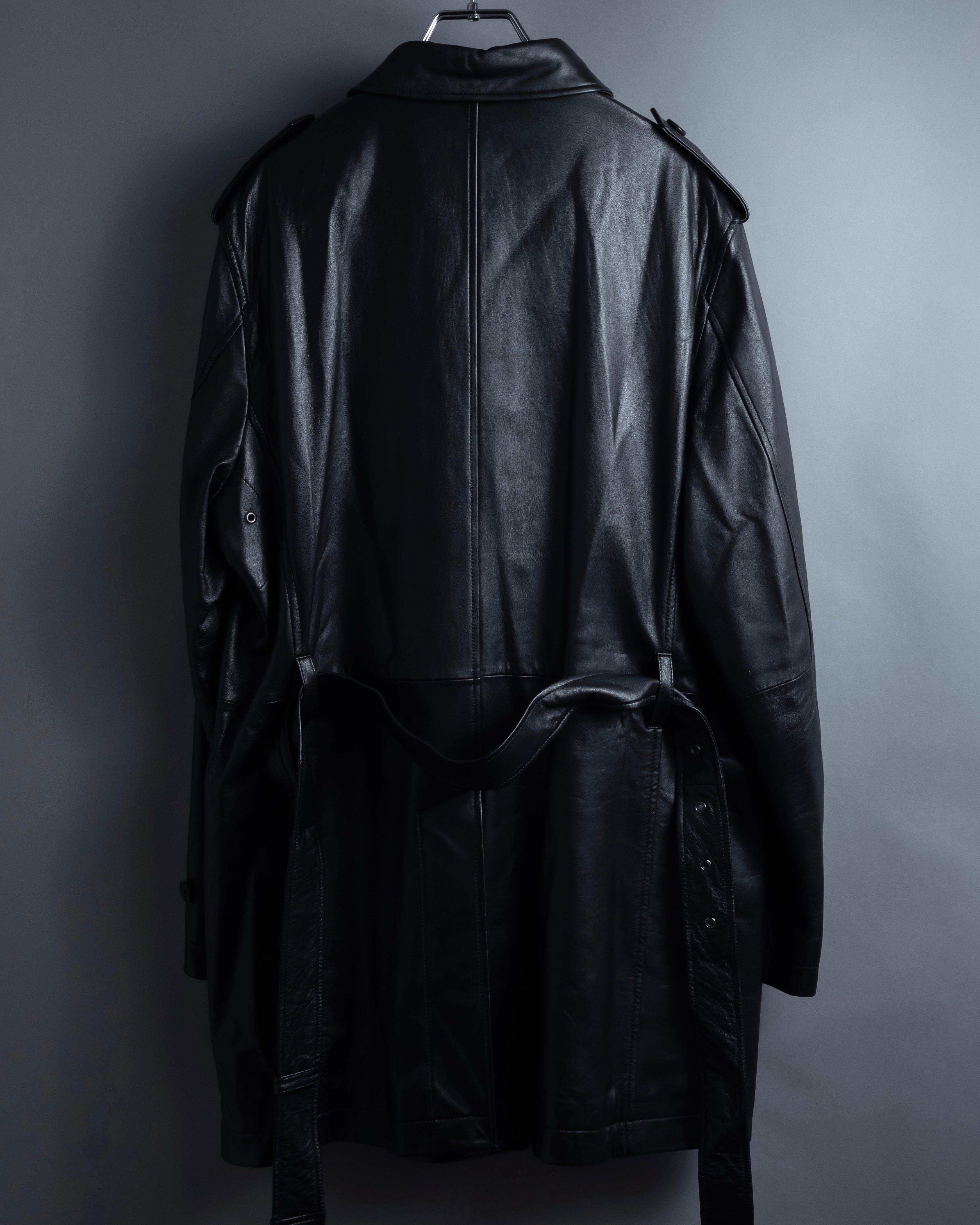 "DURBAN" Double zipper sheepskin leather coat