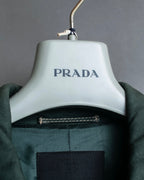"PRADA" Stitching design suede belted coat