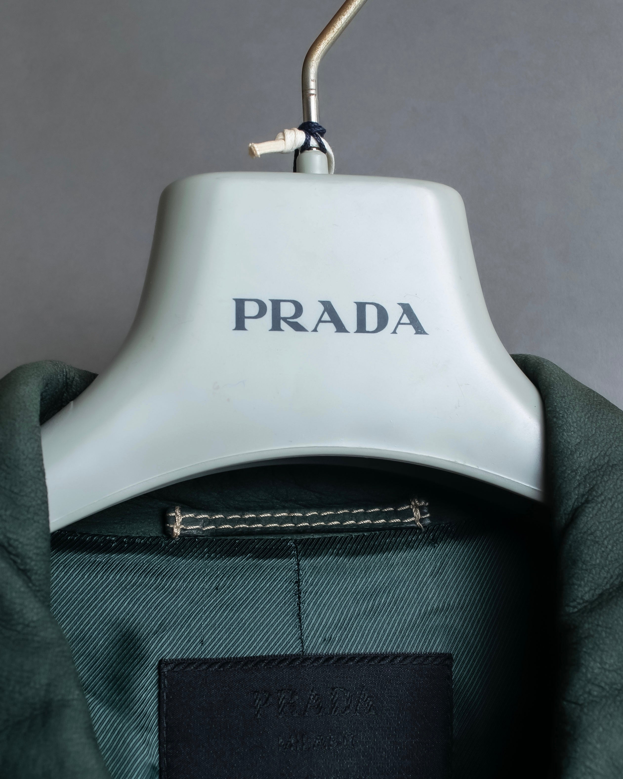 "PRADA" Stitching design suede belted coat