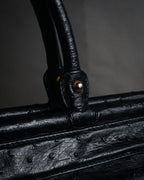 “pierre cardin” 80’s-90’s Ostrich leather structured doctor bag