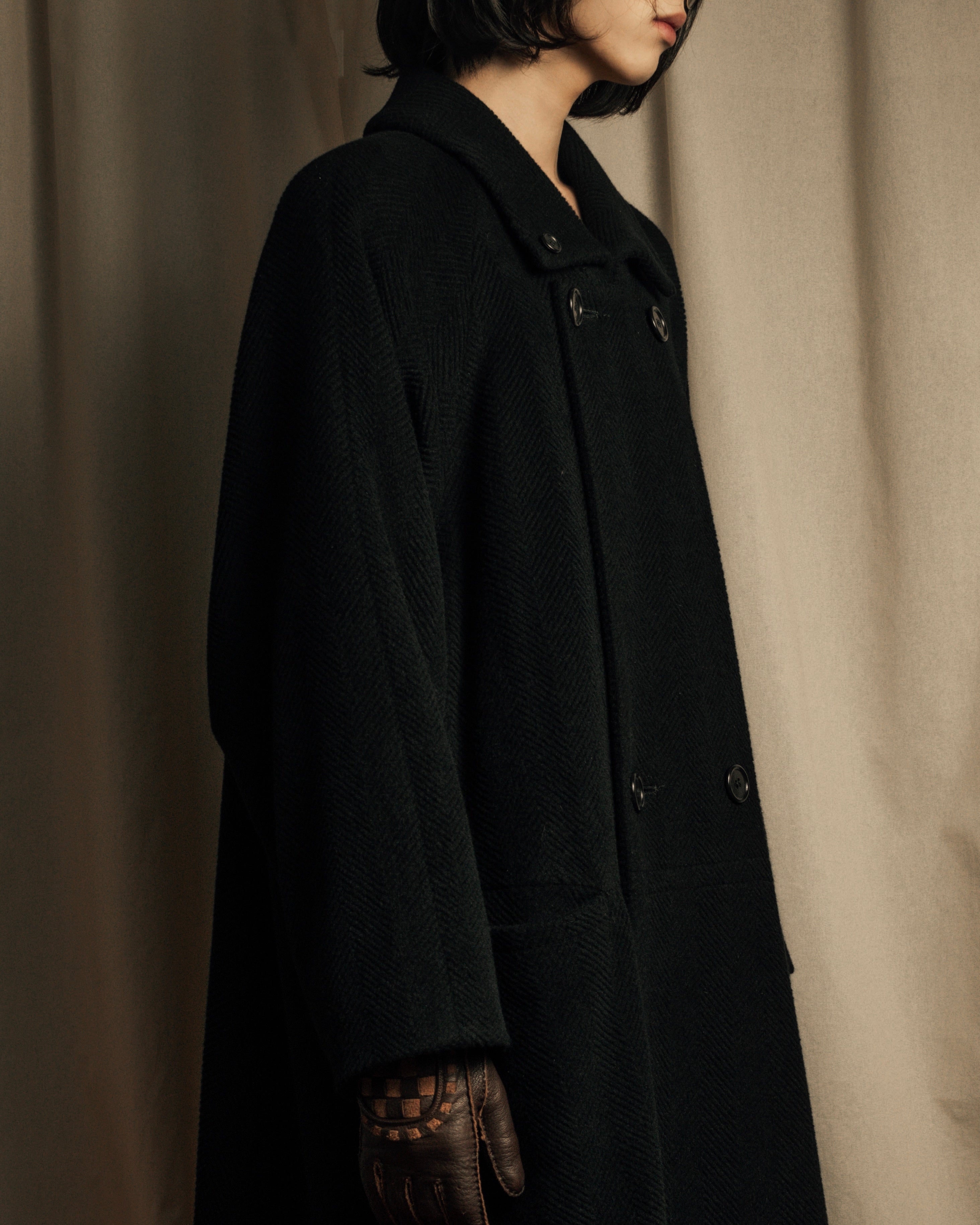 YVES SAINT LAURENT (イヴ・サンローラン) - コート - ブラック