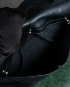 "YVES SAINT LAURENT" Silver parts design Muse toe leather bag