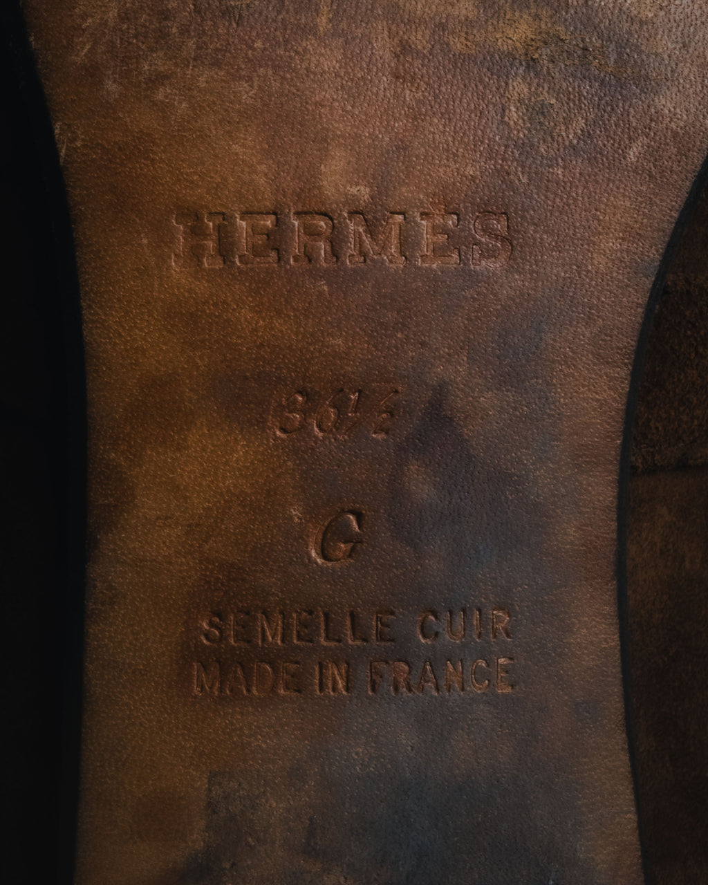 "HERMES" 00’s suede h buckle heeled loafers