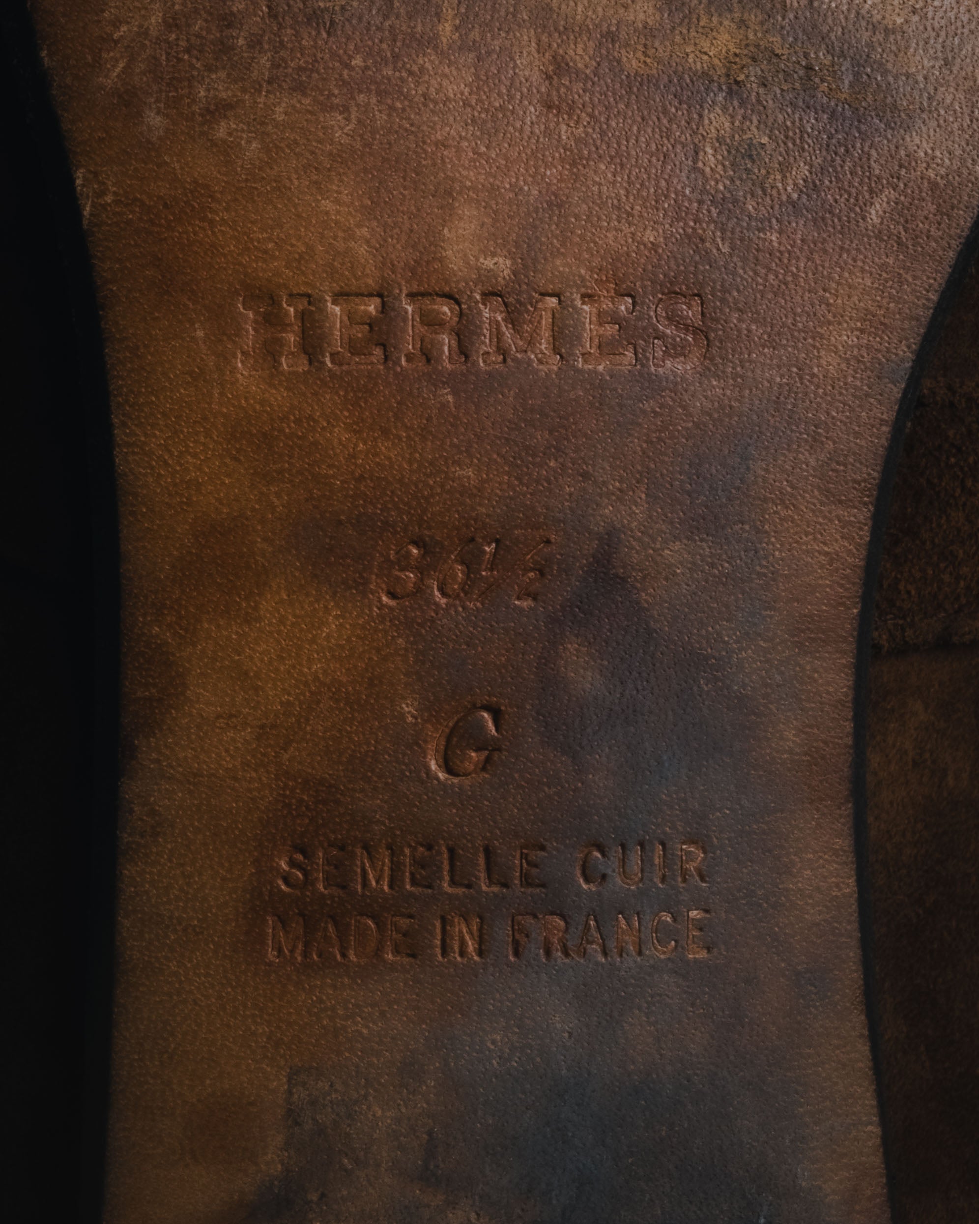"HERMES" 00’s suede h buckle heeled loafers