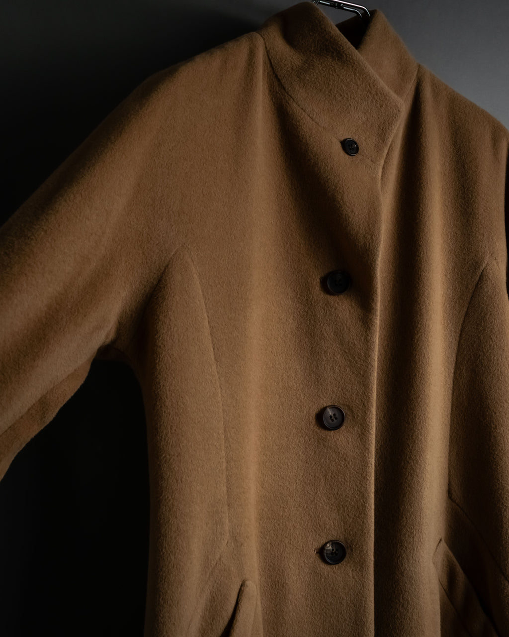 "ISSEY MIYAKE" 03AW Angora wool blend flared silhouette coat