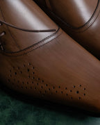 "KATHARINE HAMNETT" Perforated square toe lace-up leather shoes