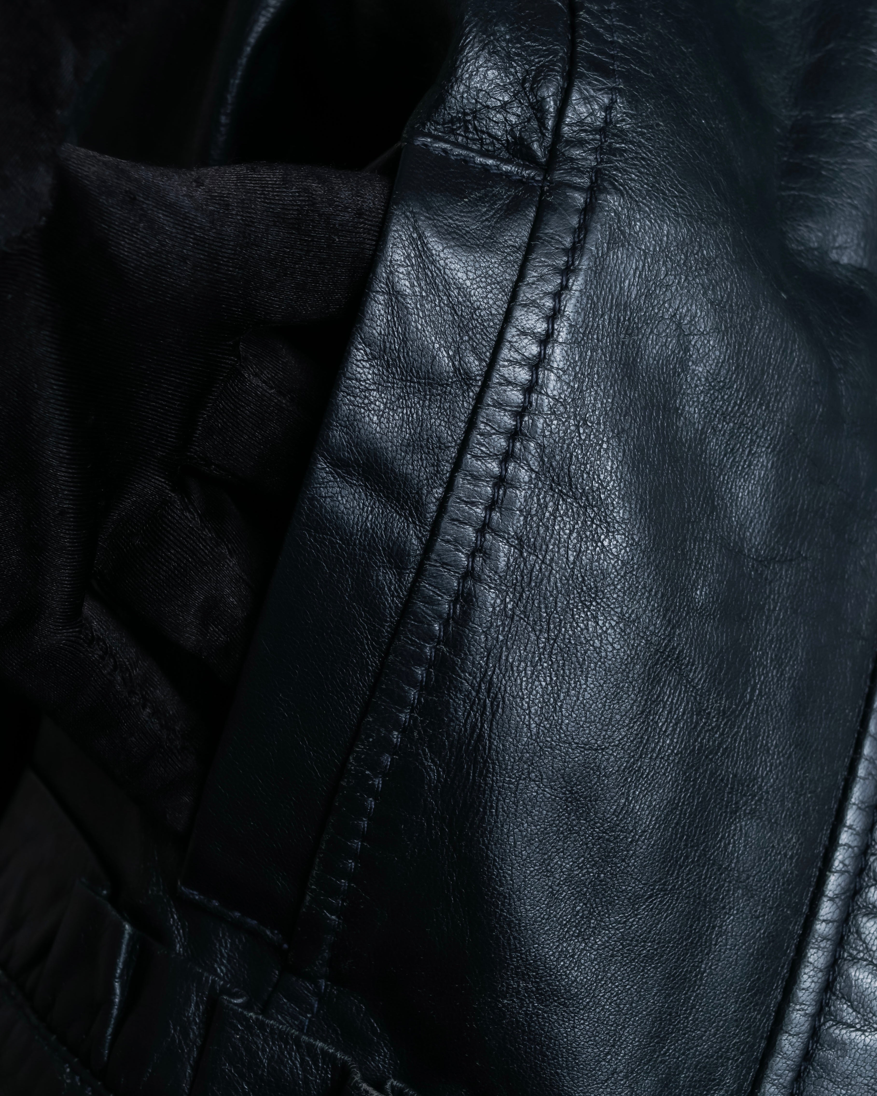 "RED VALENTINO" Gather design lamb leather jacket