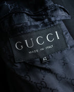 "GUCCI" 90's Beautiful draping fly-front tailored jacket