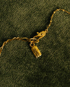 "Yves Saint Laurent" 80's-90's Gold tone rhinestone pendant necklace