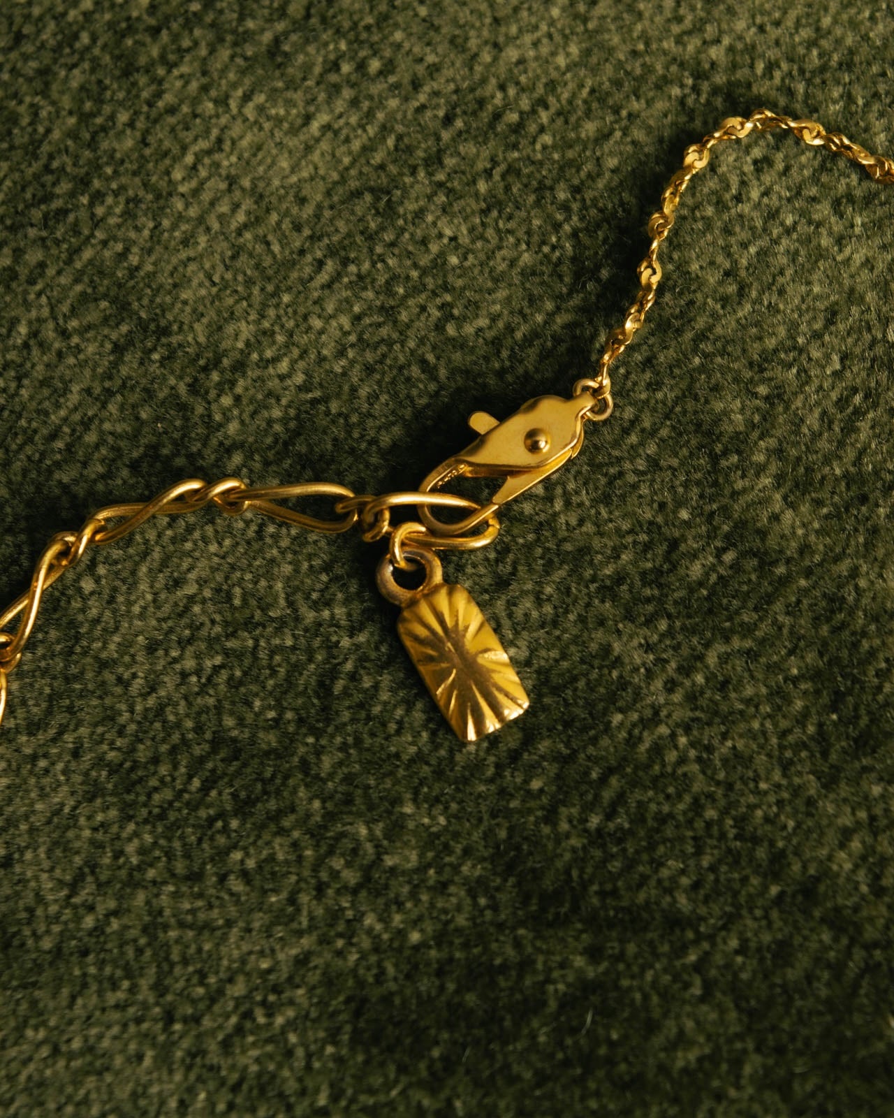 "Yves Saint Laurent" 80's-90's Gold tone rhinestone pendant necklace